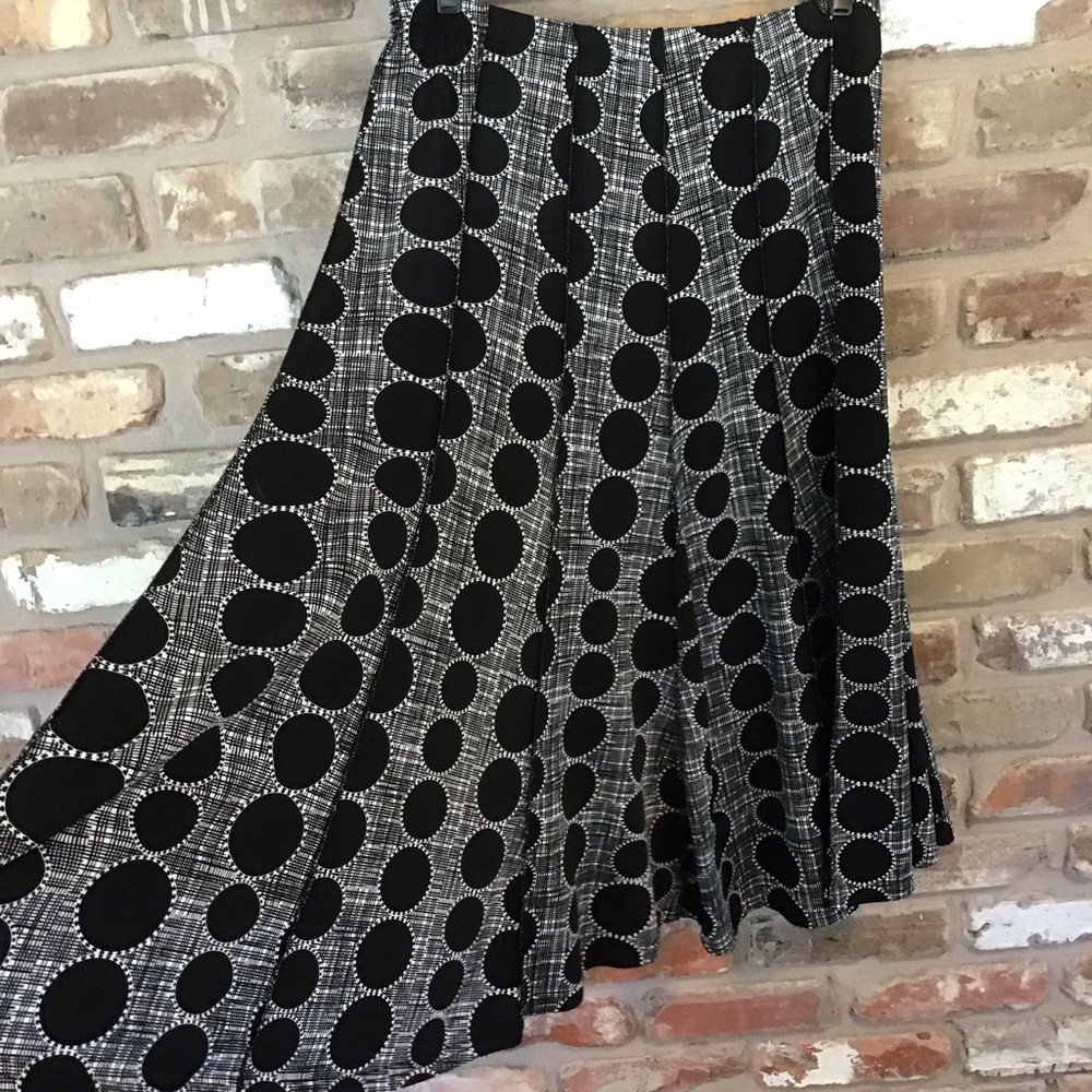 CHANCES R Women's Black & White Full Length A-Line Skirt XL - Picture 5 of 7